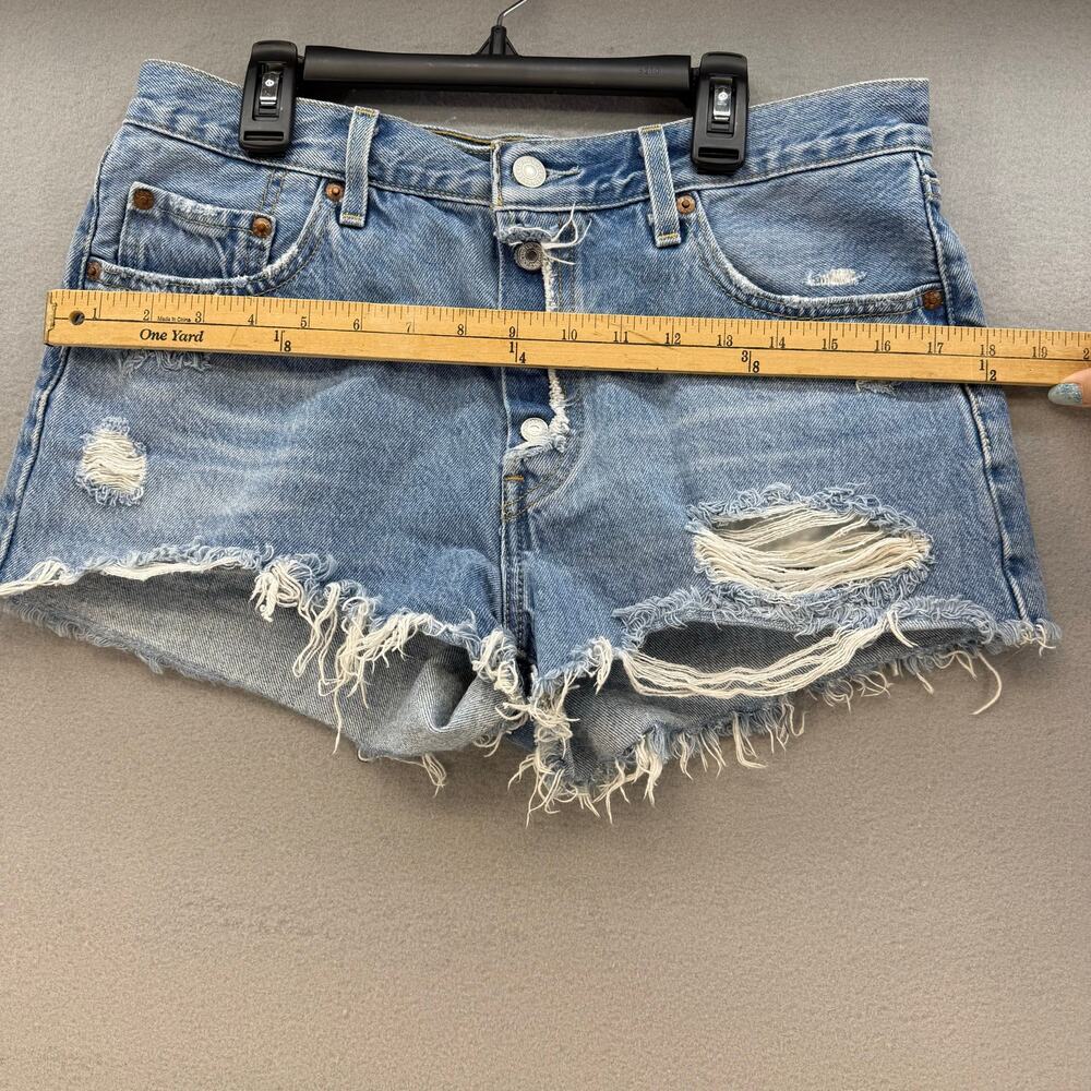 Levi's 501XX Big E Shorts Women's 29 (8) Light Blue Button Fly Cutoff 2" Inseam - Picture 9 of 13